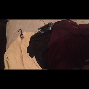 2 Guess shirts + Pacsun bomber